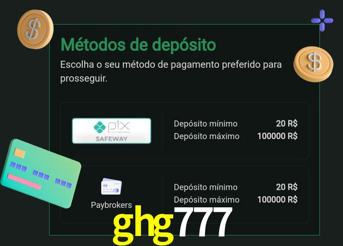 O cassino ghg777 oferece uma grande variedade de métodos de pagamento